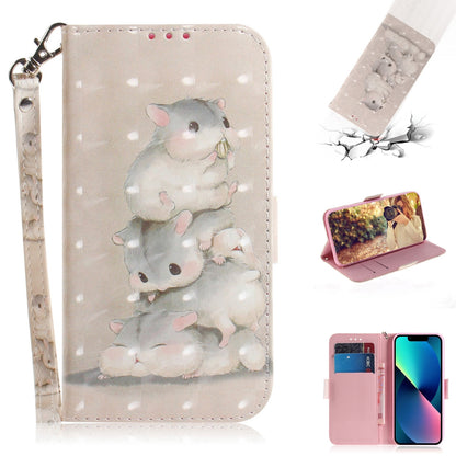 ELECTROPRIME For iPhone 15 3D Colored Horizontal Flip Leather Phone Case(Squirrels)