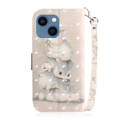 ELECTROPRIME For iPhone 15 3D Colored Horizontal Flip Leather Phone Case(Squirrels)
