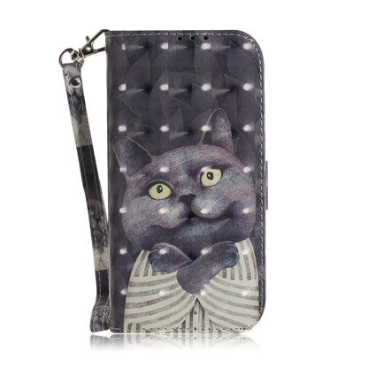 ELECTROPRIME For iPhone 15 3D Colored Horizontal Flip Leather Phone Case(Hug Cat)