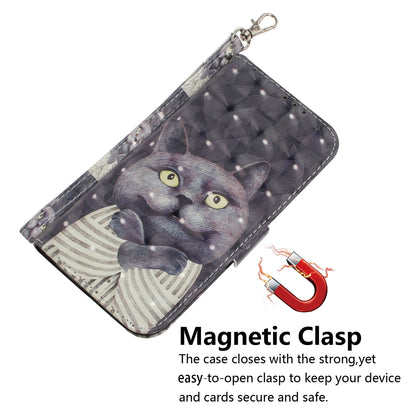 ELECTROPRIME For iPhone 15 3D Colored Horizontal Flip Leather Phone Case(Hug Cat)