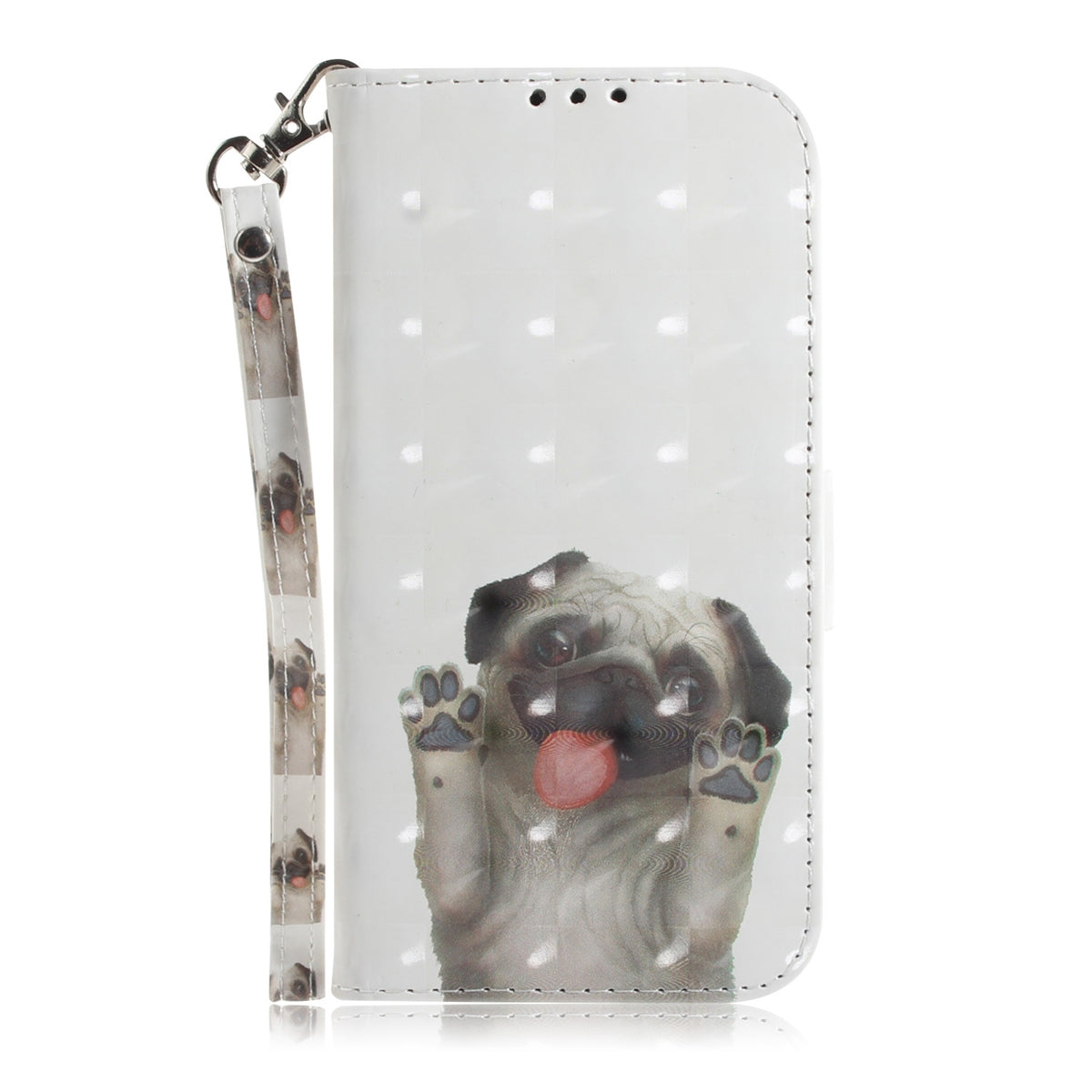ELECTROPRIME For iPhone 15 3D Colored Horizontal Flip Leather Phone Case(Pug)