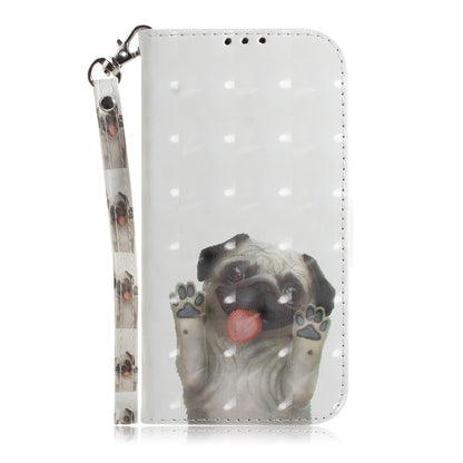 ELECTROPRIME For iPhone 15 3D Colored Horizontal Flip Leather Phone Case(Pug)