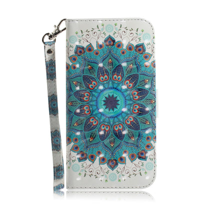 ELECTROPRIME For iPhone 15 3D Colored Horizontal Flip Leather Phone Case(Peacock Wreath)