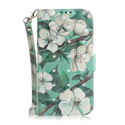 ELECTROPRIME For iPhone 15 3D Colored Horizontal Flip Leather Phone Case(Watercolor Flower)