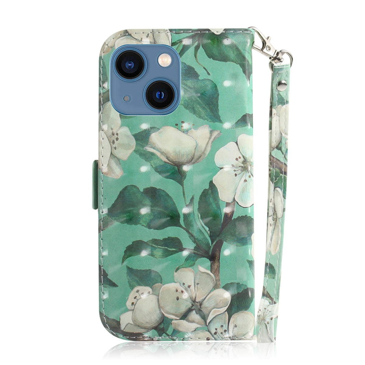 ELECTROPRIME For iPhone 15 3D Colored Horizontal Flip Leather Phone Case(Watercolor Flower)