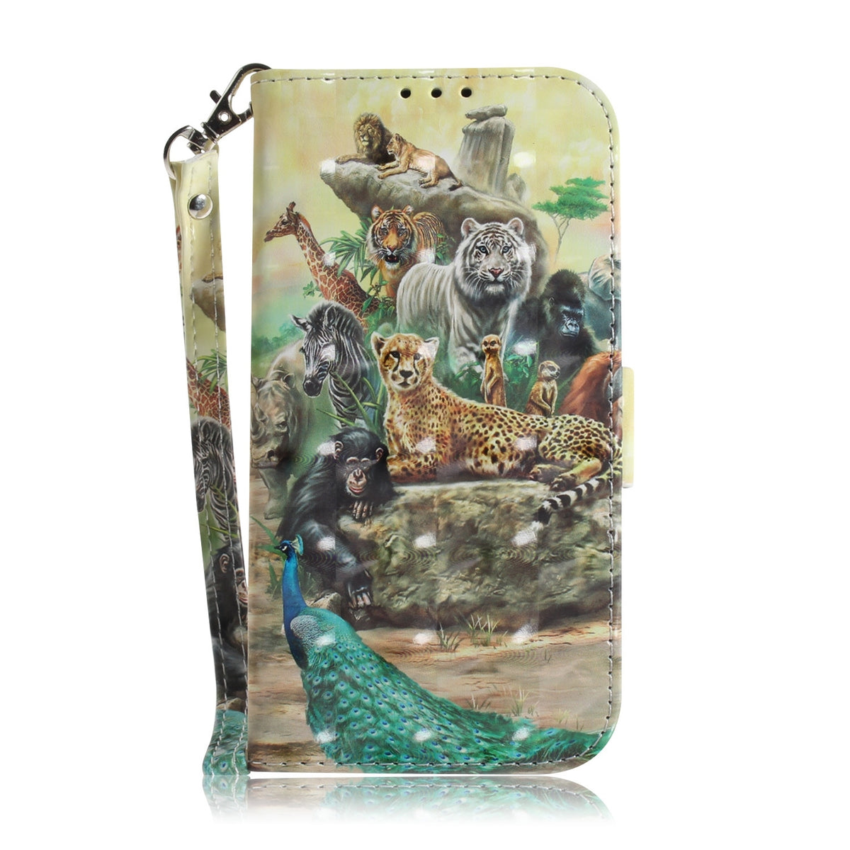 ELECTROPRIME For iPhone 15 3D Colored Horizontal Flip Leather Phone Case(Zoo)