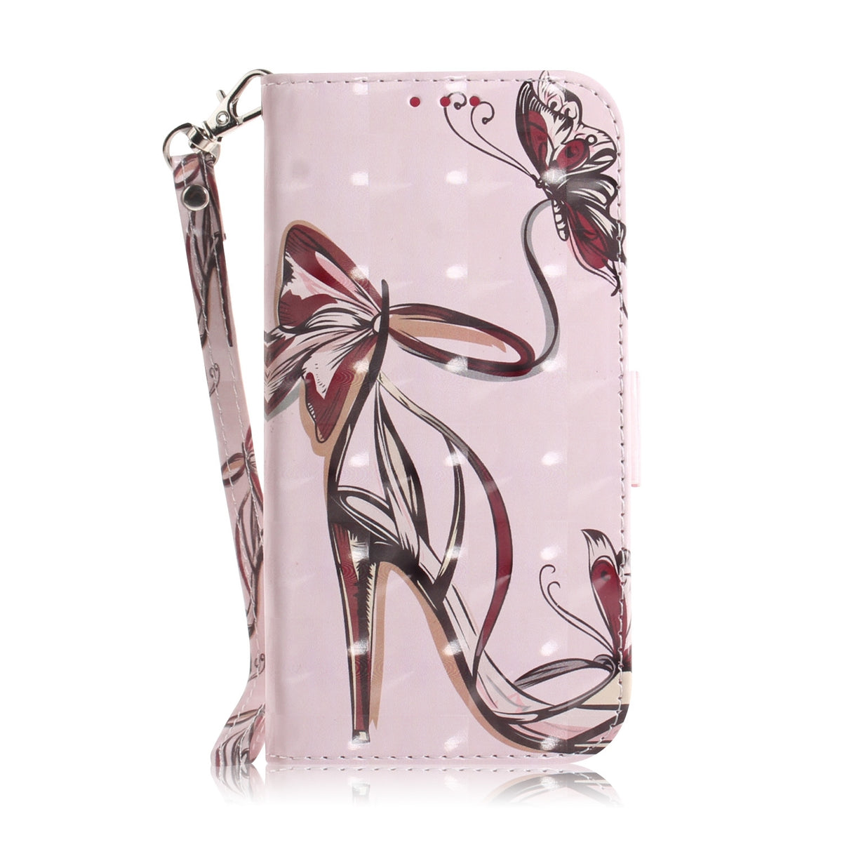 ELECTROPRIME For iPhone 15 3D Colored Horizontal Flip Leather Phone Case(Butterfly High-heeled)
