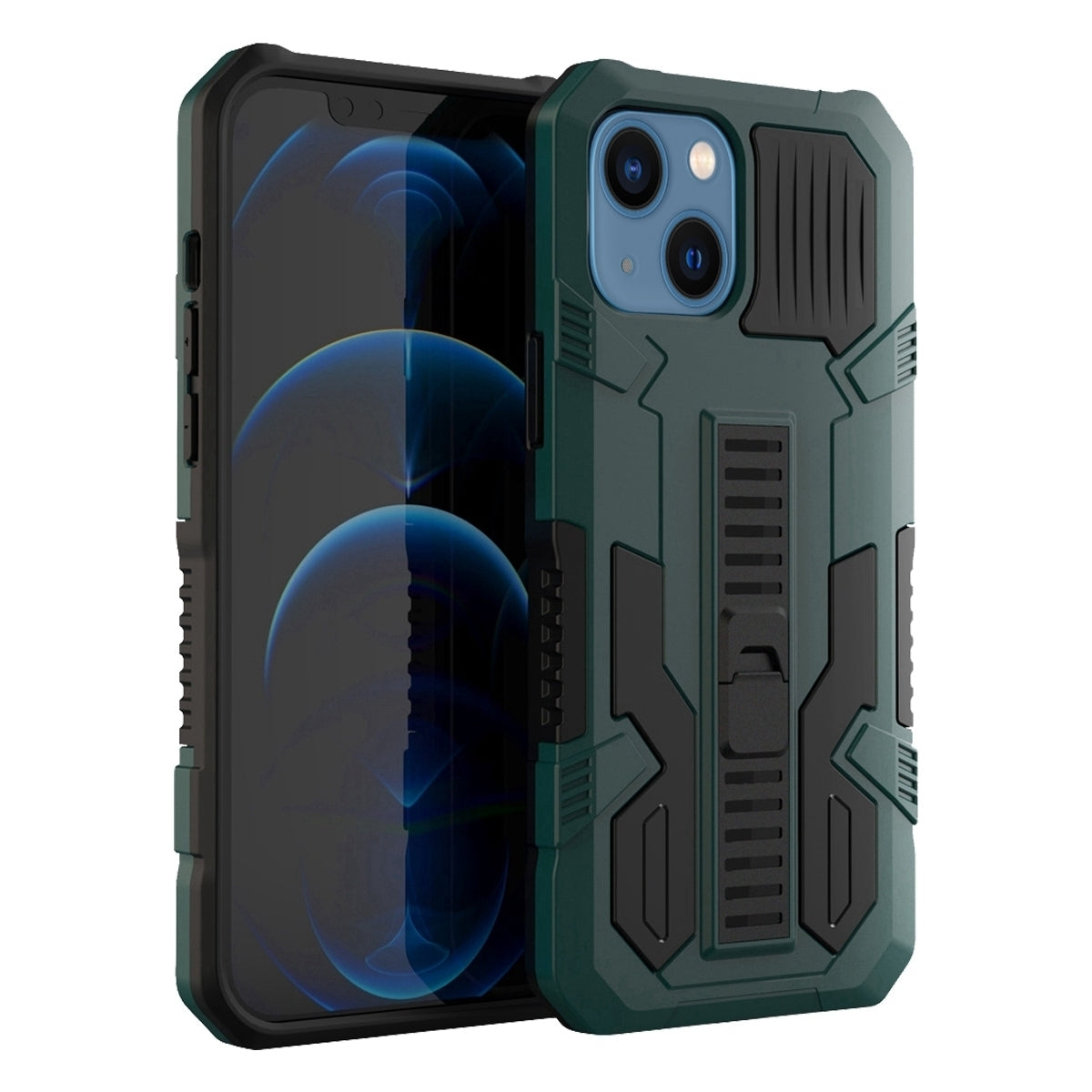 ELECTROPRIME For iPhone 15 Vanguard Warrior All Inclusive Double-color Phone Case(Dark Green)