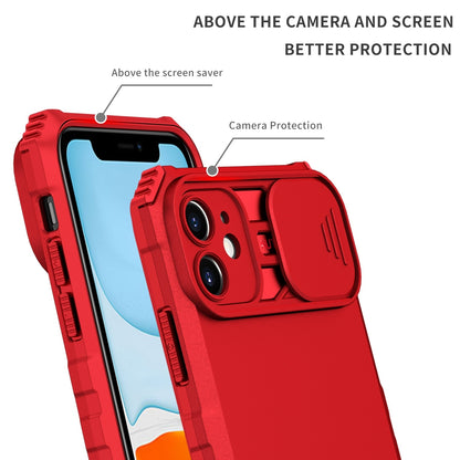 ELECTROPRIME For iPhone 15 Stereoscopic Holder Sliding Camshield Phone Case(Red)