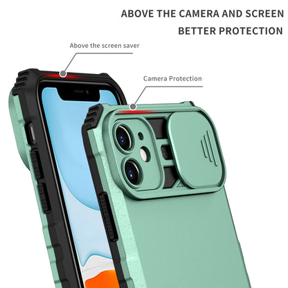 ELECTROPRIME For iPhone 15 Stereoscopic Holder Sliding Camshield Phone Case(Light Blue)