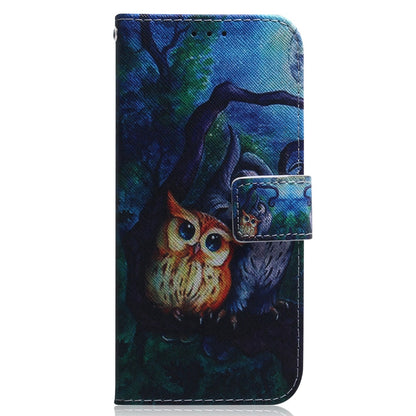 ELECTROPRIME For iPhone 15 Plus Coloured Drawing Flip Leather Phone Case(Oil Painting Owl)