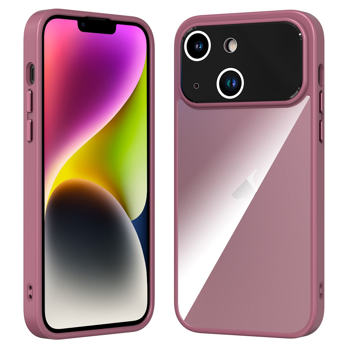 ELECTROPRIME For iPhone 15 Large Window Acrylic + TPU Phone Case(Wine Red)