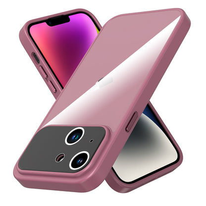 ELECTROPRIME For iPhone 15 Large Window Acrylic + TPU Phone Case(Wine Red)