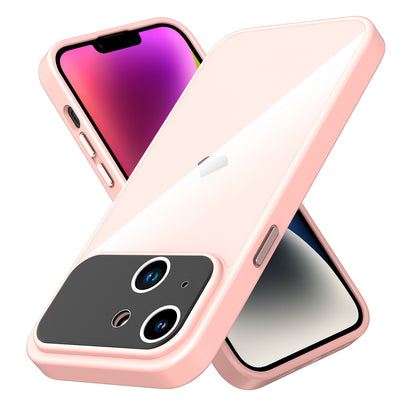 ELECTROPRIME For iPhone 15 Large Window Acrylic + TPU Phone Case(Light Pink)