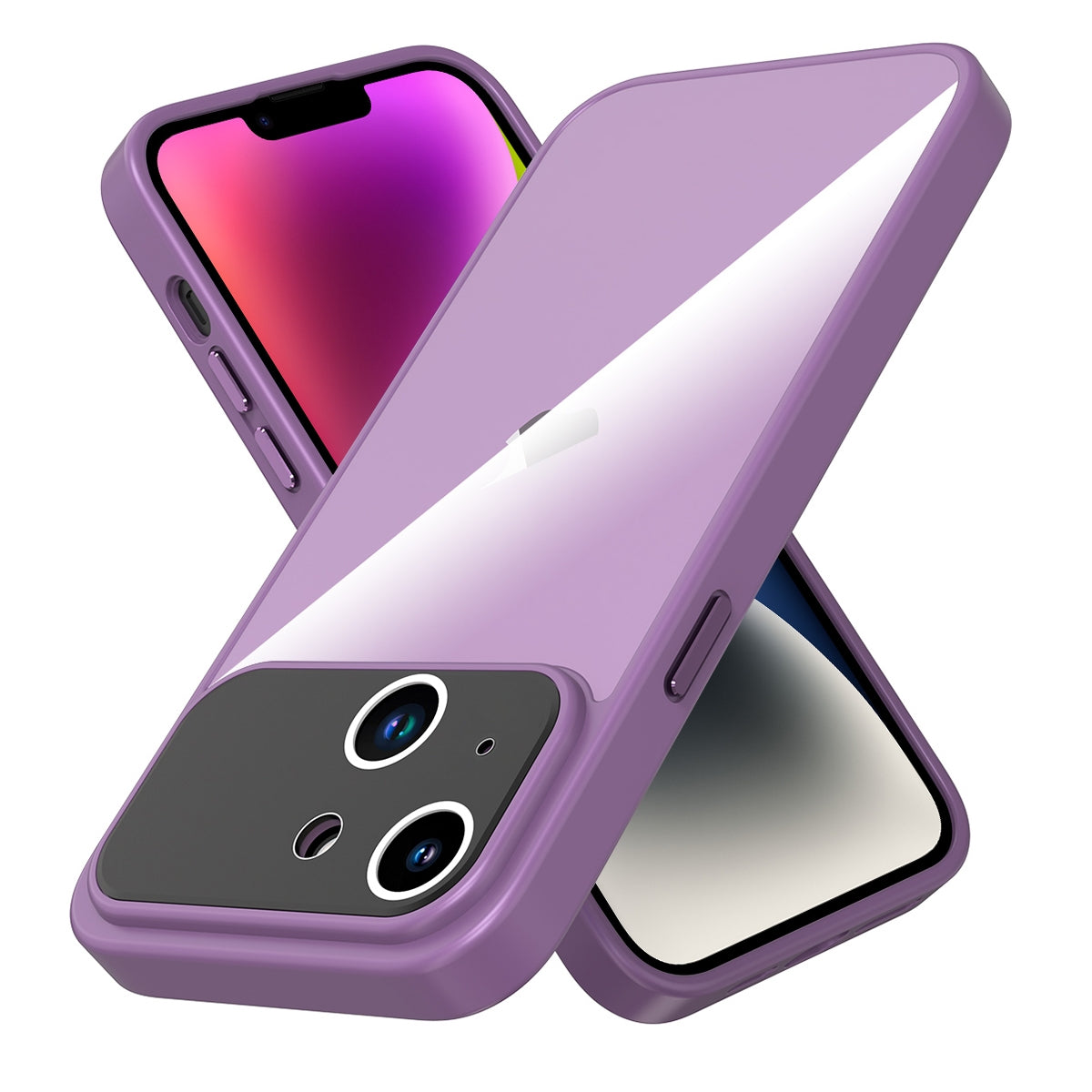 ELECTROPRIME For iPhone 15 Large Window Acrylic + TPU Phone Case(Night Purple)