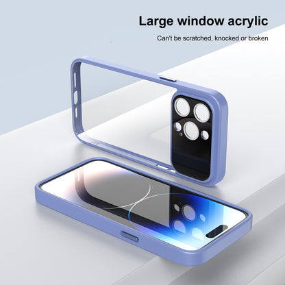ELECTROPRIME For iPhone 15 Large Window Acrylic + TPU Phone Case(Night Purple)