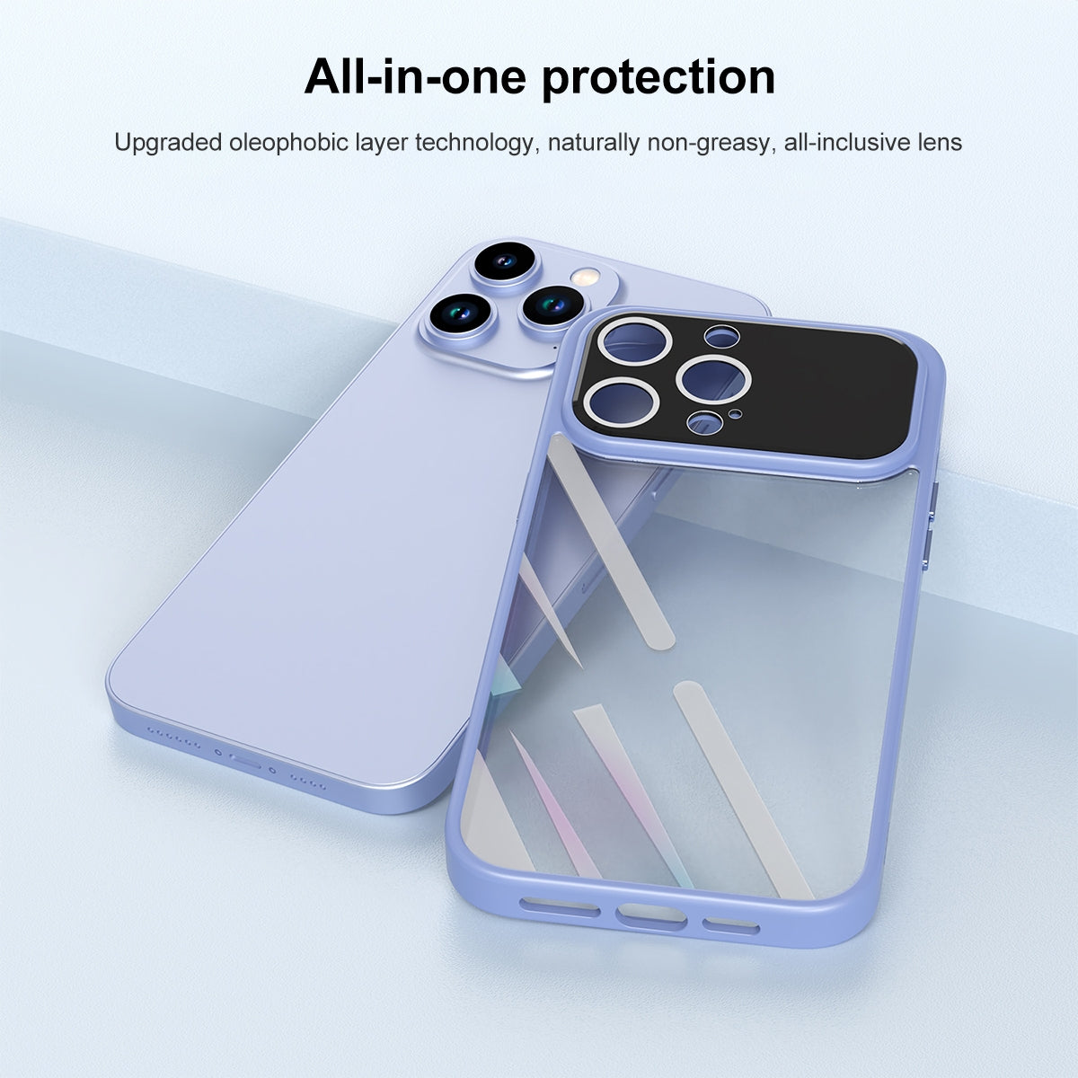 ELECTROPRIME For iPhone 15 Large Window Acrylic + TPU Phone Case(Night Purple)
