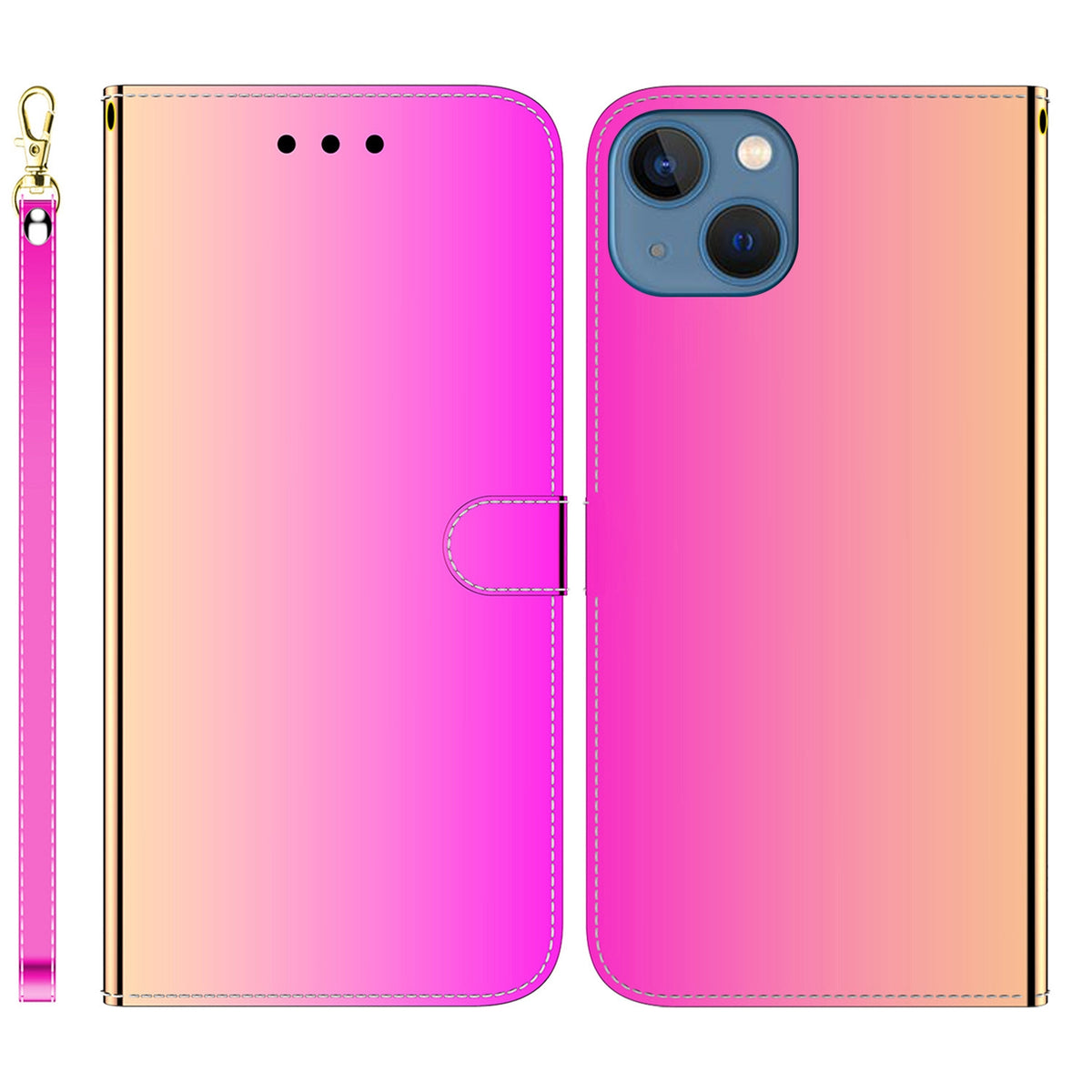 ELECTROPRIME For iPhone 15 Imitated Mirror Surface Leather Phone Case(Gradient Color)