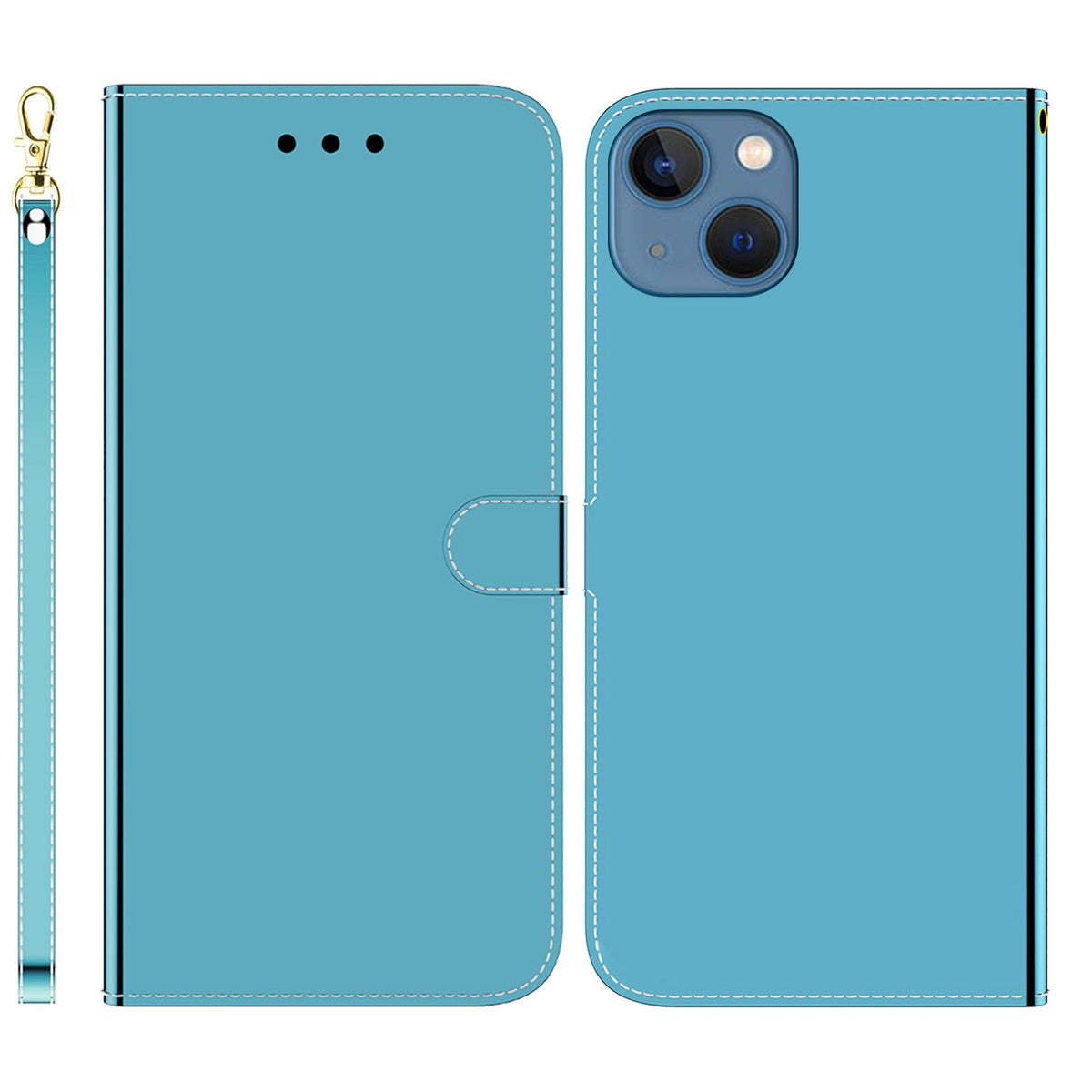 ELECTROPRIME For iPhone 15 Imitated Mirror Surface Leather Phone Case(Blue)