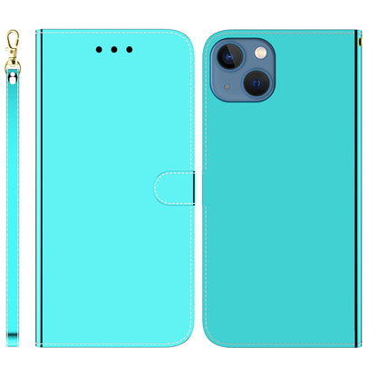 ELECTROPRIME For iPhone 15 Imitated Mirror Surface Leather Phone Case(Mint Green)