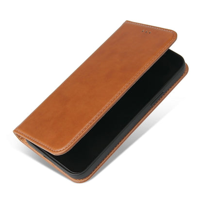 ELECTROPRIME For iPhone 15 Plus Fierre Shann PU Genuine Leather Texture Phone Case(Brown)