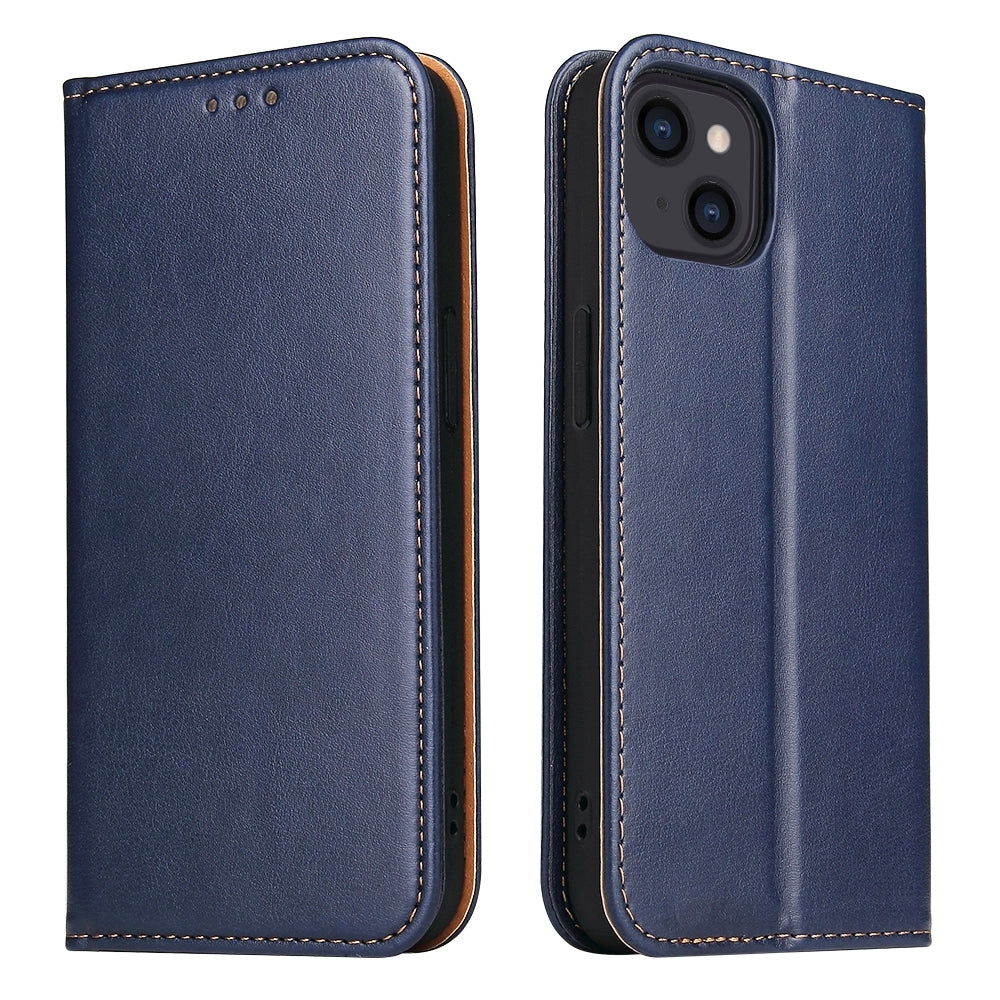 ELECTROPRIME For iPhone 15 Fierre Shann PU Genuine Leather Texture Phone Case(Blue)