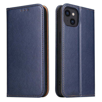 ELECTROPRIME For iPhone 15 Fierre Shann PU Genuine Leather Texture Phone Case(Blue)