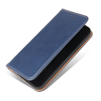 ELECTROPRIME For iPhone 15 Fierre Shann PU Genuine Leather Texture Phone Case(Blue)