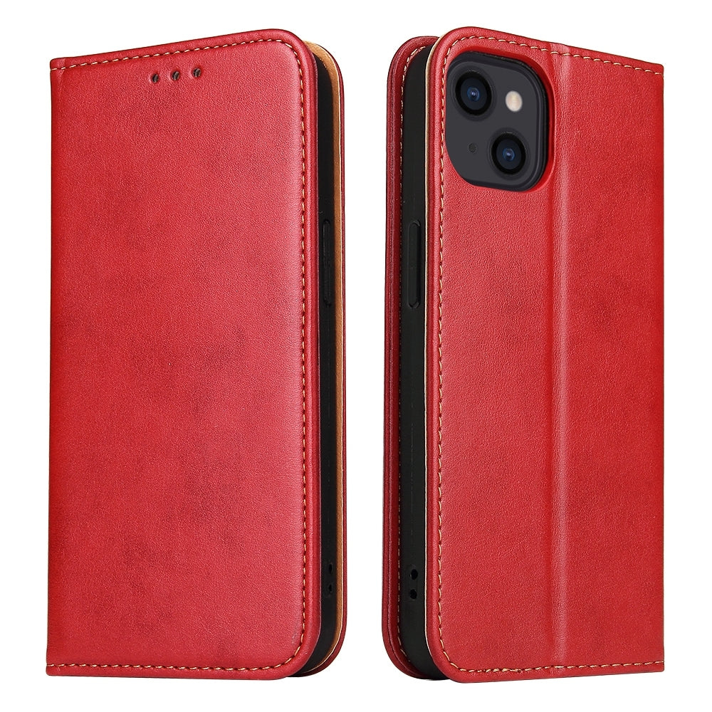 ELECTROPRIME For iPhone 15 Fierre Shann PU Genuine Leather Texture Phone Case(Red)