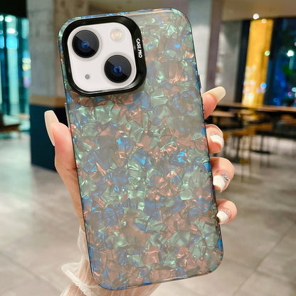 ELECTROPRIME For iPhone 15 IMD Shell Texture TPU + Acrylic Phone Case(Black)