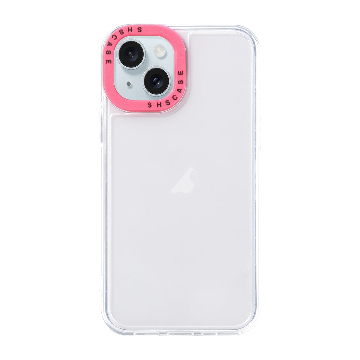 ELECTROPRIME For iPhone 15 Plus Color Contrast Lens Frame Transparent TPU Phone Case(Transparent + Rose Red)