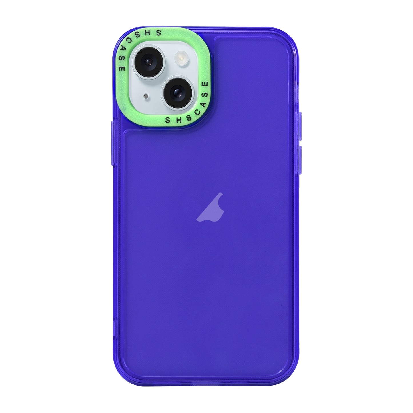 ELECTROPRIME For iPhone 15 Color Contrast Lens Frame Transparent TPU Phone Case(Purple + Green)
