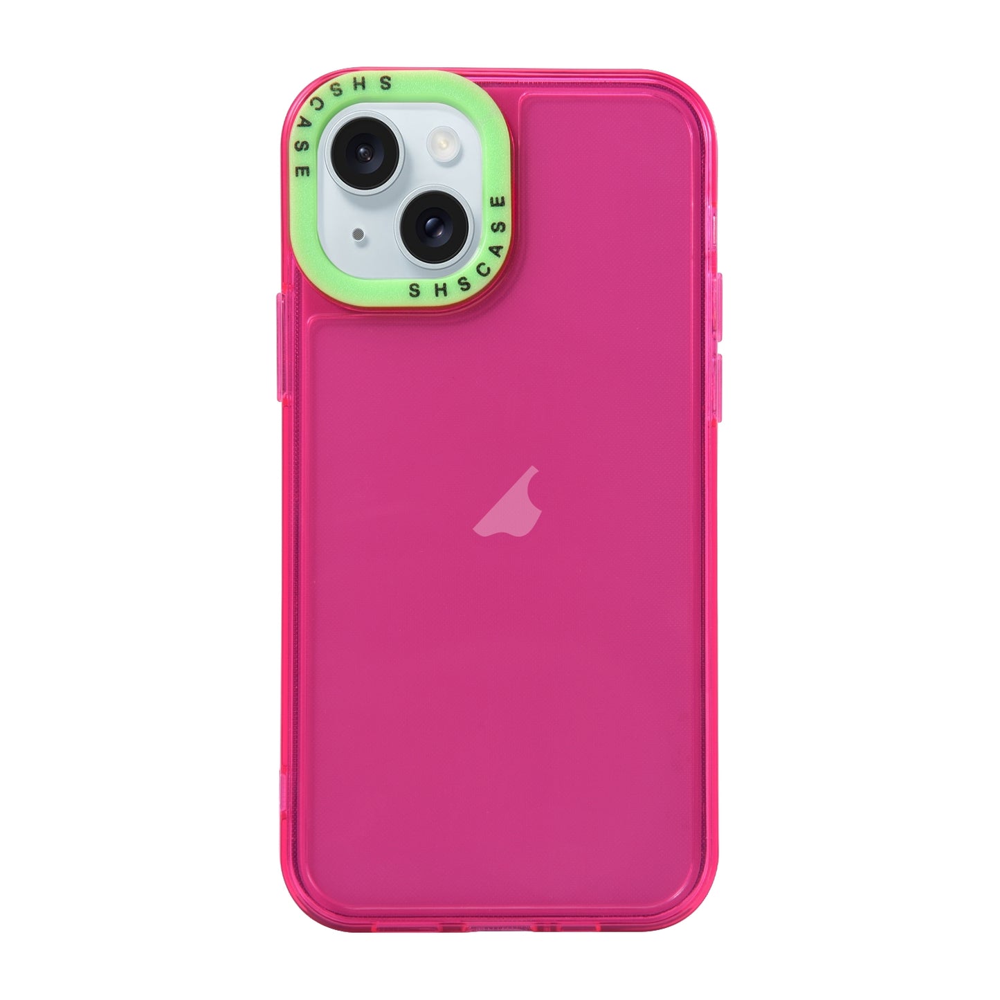 ELECTROPRIME For iPhone 15 Color Contrast Lens Frame Transparent TPU Phone Case(Rose Red + Green)