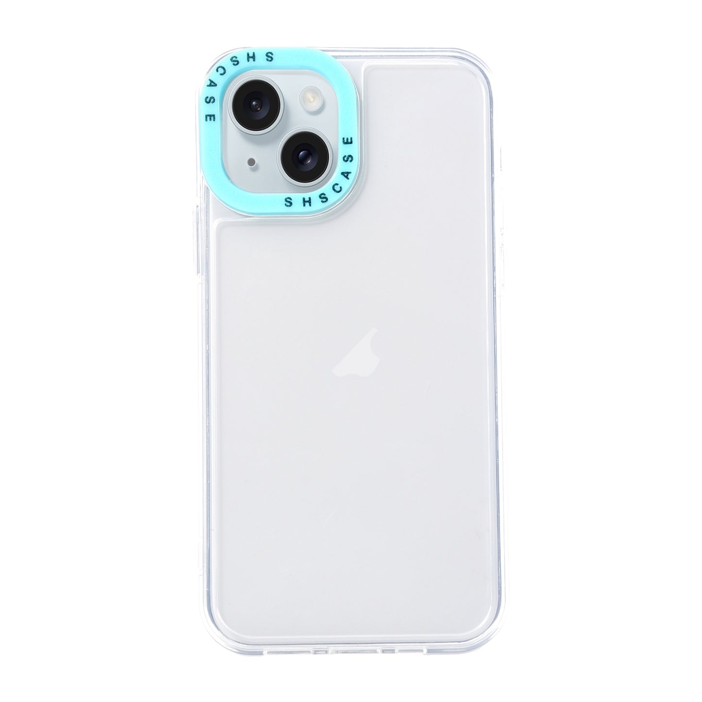 ELECTROPRIME For iPhone 15 Color Contrast Lens Frame Transparent TPU Phone Case(Transparent + Sky Blue)