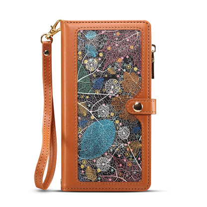ELECTROPRIME For iPhone 15 Plus ESEBLE Star Series Lanyard Zipper Wallet RFID Leather Case(Brown)