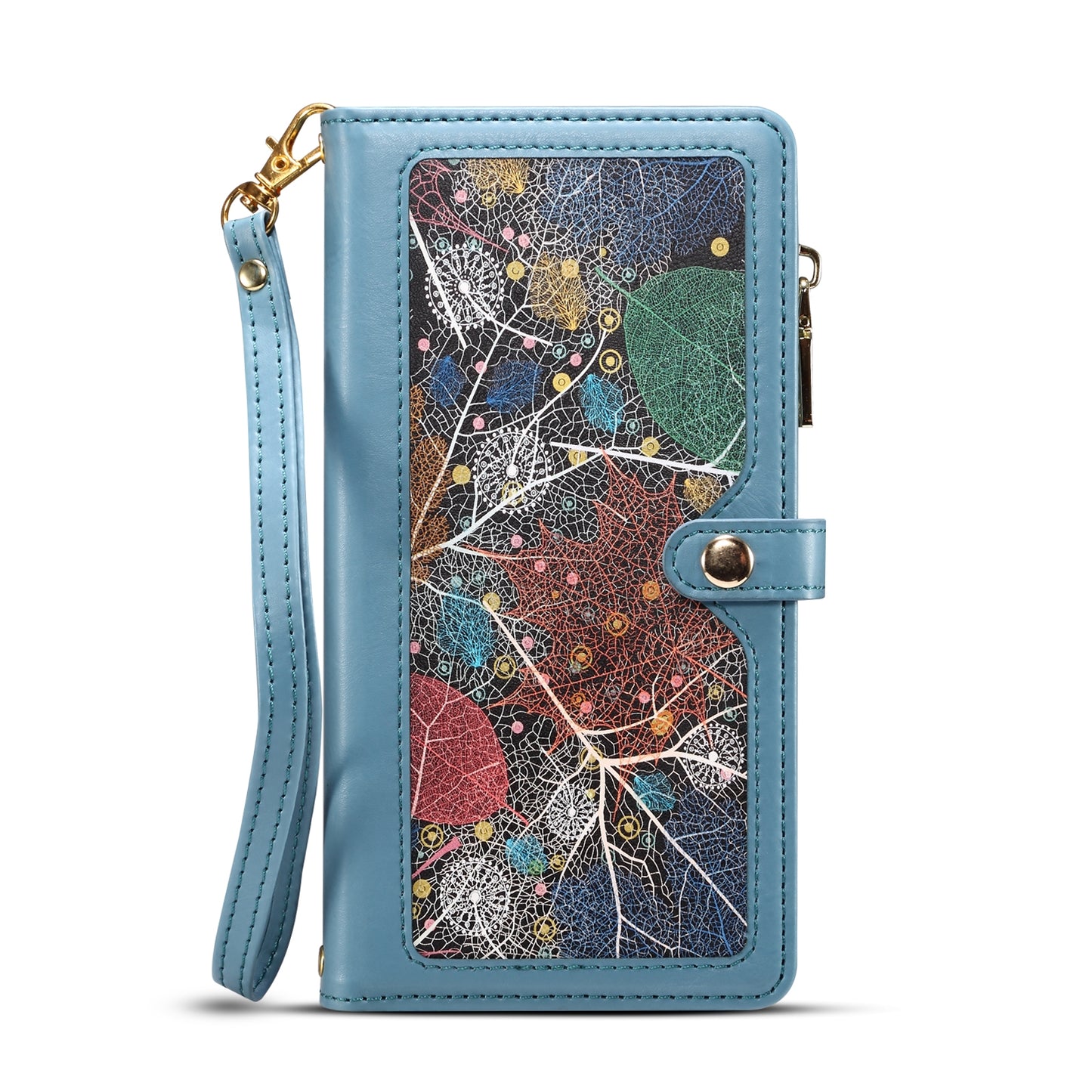 ELECTROPRIME For iPhone 15 ESEBLE Star Series Lanyard Zipper Wallet RFID Leather Case(Blue)