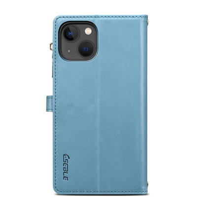 ELECTROPRIME For iPhone 15 ESEBLE Star Series Lanyard Zipper Wallet RFID Leather Case(Blue)