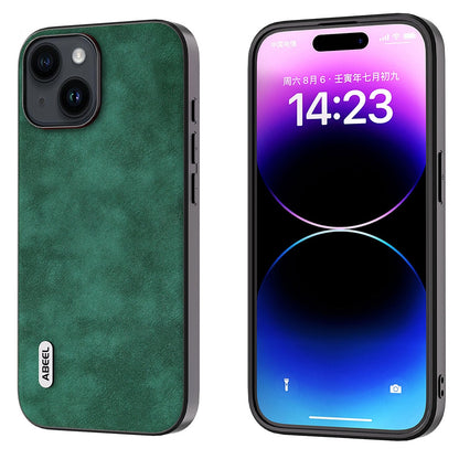 ELECTROPRIME For iPhone 15 ABEEL Morocco Texture PU Phone Case(Green)