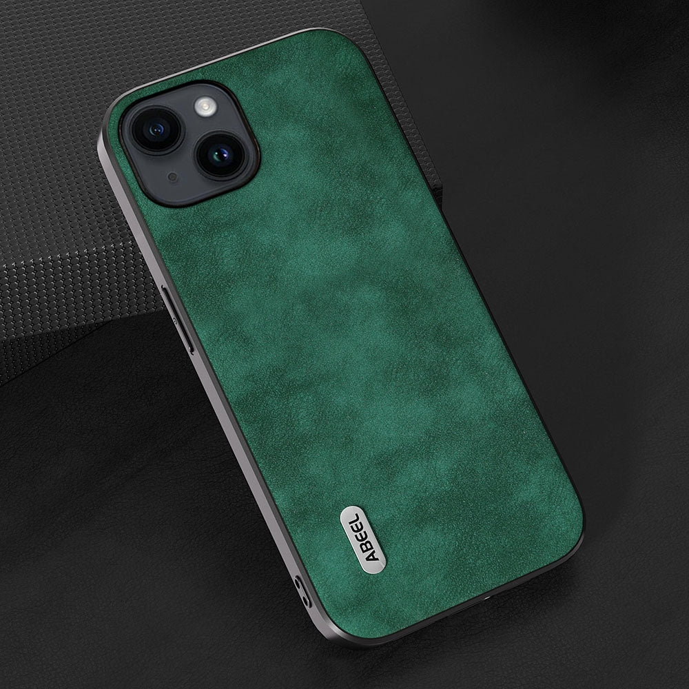 ELECTROPRIME For iPhone 15 ABEEL Morocco Texture PU Phone Case(Green)