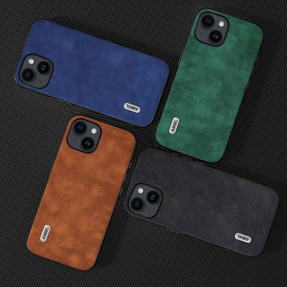 ELECTROPRIME For iPhone 15 ABEEL Morocco Texture PU Phone Case(Green)