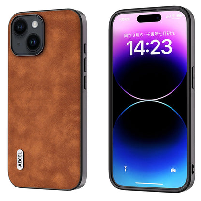 ELECTROPRIME For iPhone 15 ABEEL Morocco Texture PU Phone Case(Brown)
