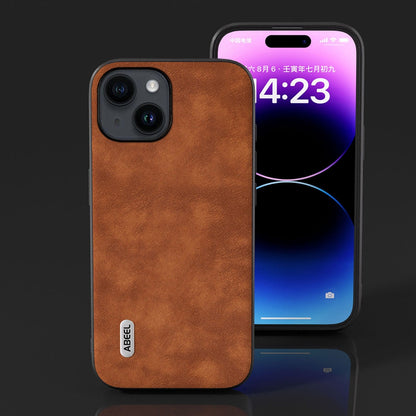 ELECTROPRIME For iPhone 15 ABEEL Morocco Texture PU Phone Case(Brown)