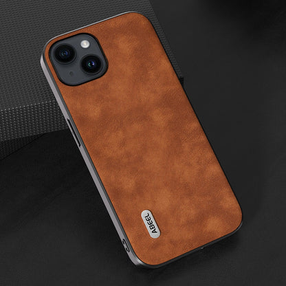 ELECTROPRIME For iPhone 15 ABEEL Morocco Texture PU Phone Case(Brown)