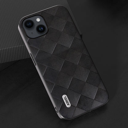 ELECTROPRIME For iPhone 15 ABEEL Weave Plaid PU Phone Case(Black)