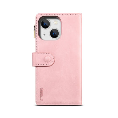 ELECTROPRIME For iPhone 15 Plus ESEBLE Retro Frosted RFID Flip Leather Phone Case(Rose Gold)