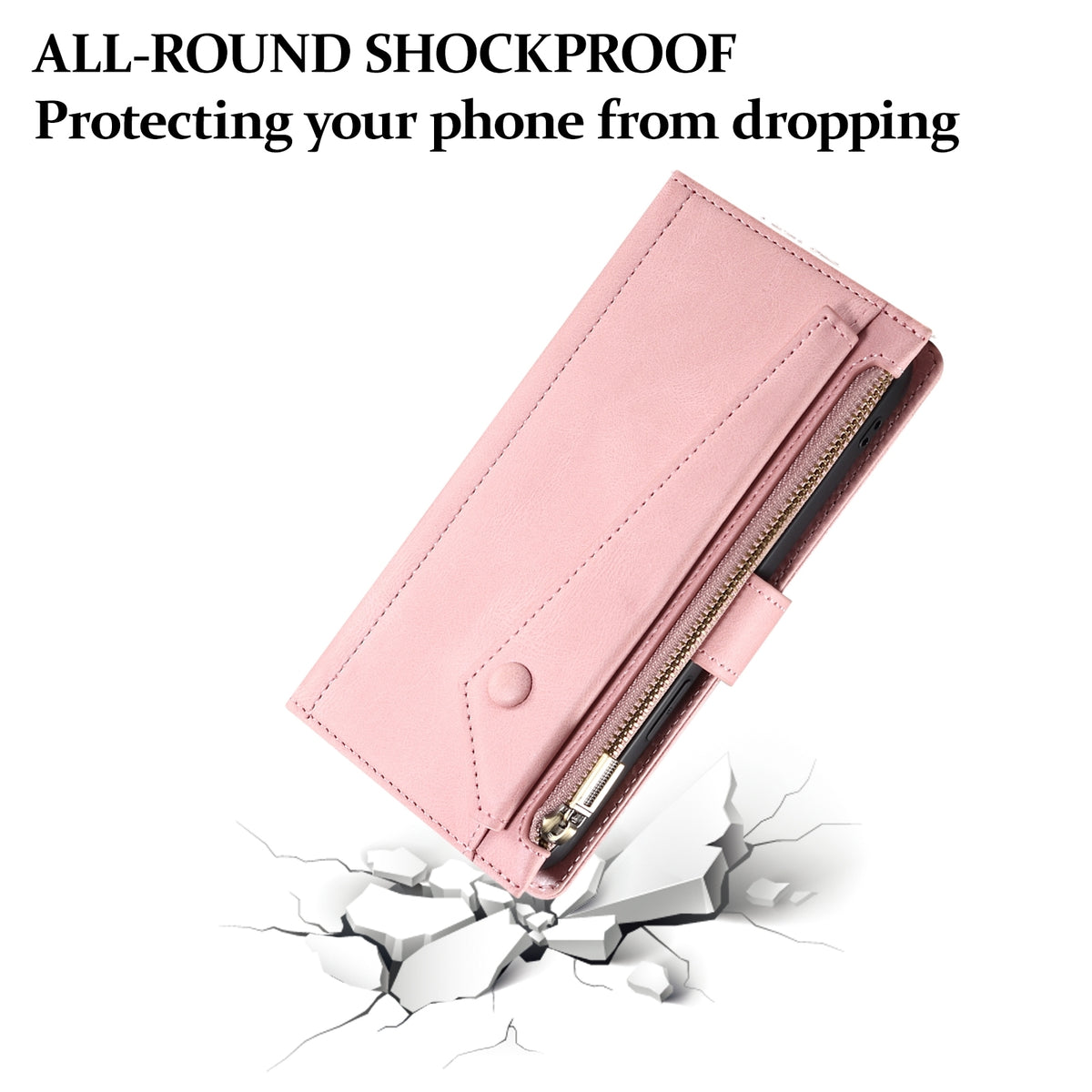 ELECTROPRIME For iPhone 15 Plus ESEBLE Retro Frosted RFID Flip Leather Phone Case(Rose Gold)