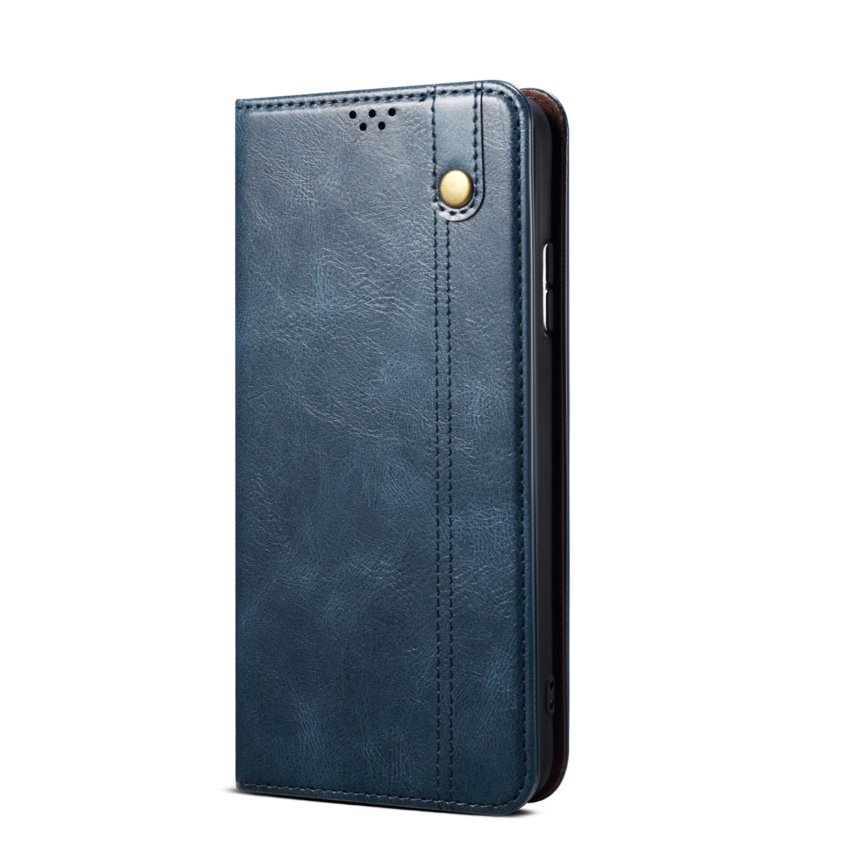 ELECTROPRIME For iPhone 15 Plus Oil Wax Crazy Horse Texture Leather Phone Case(Blue)