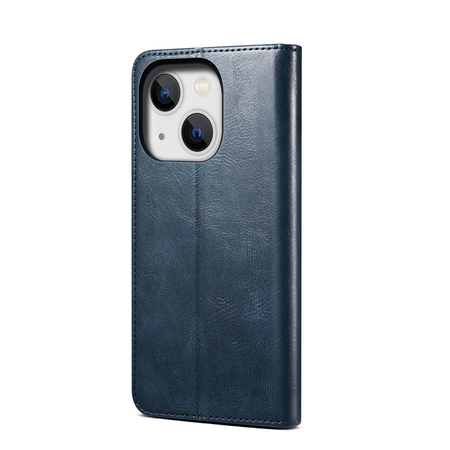 ELECTROPRIME For iPhone 15 Oil Wax Crazy Horse Texture Leather Phone Case(Blue)