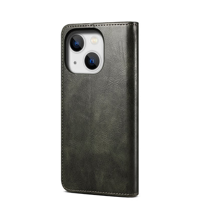 ELECTROPRIME For iPhone 15 Oil Wax Crazy Horse Texture Leather Phone Case(Green)