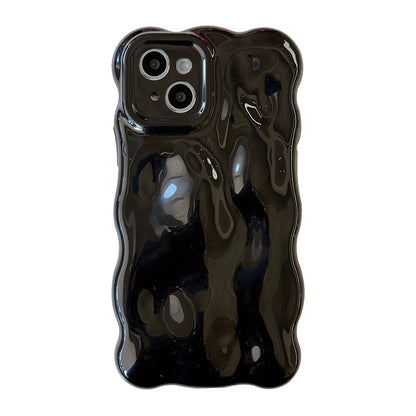 ELECTROPRIME For iPhone 15 Plus Wave Bubbles TPU Phone Case(Pearlescent Black)